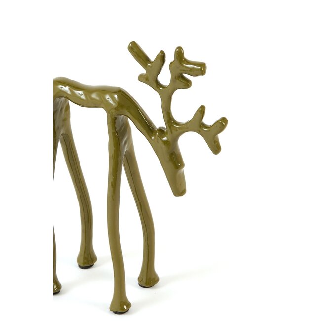 Light & Living Ornament 15x6x20 cm DEER glans olijf groen