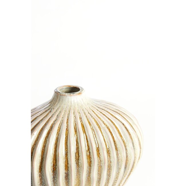 Light & Living Vaas deco 25x14x20 cm LORITO keramiek olijf groen