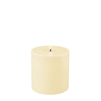 Deluxe Homeart Cream Real Flame LED Candle Ø10x10cm