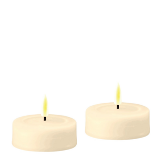 Deluxe Homeart Cream LED Tealights groot Ø6,1cmx4,5cm 2 pcs Deluxe Homeart Cream LED Tealights groot Ø6,1cmx4,5cm 2 pcs