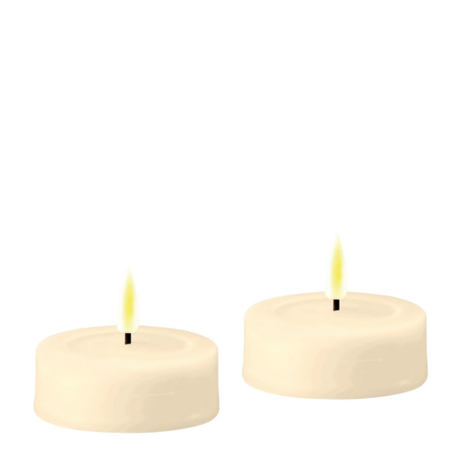 Deluxe Homeart Cream LED Tealights groot Ø6,1cmx4,5cm 2 pcs