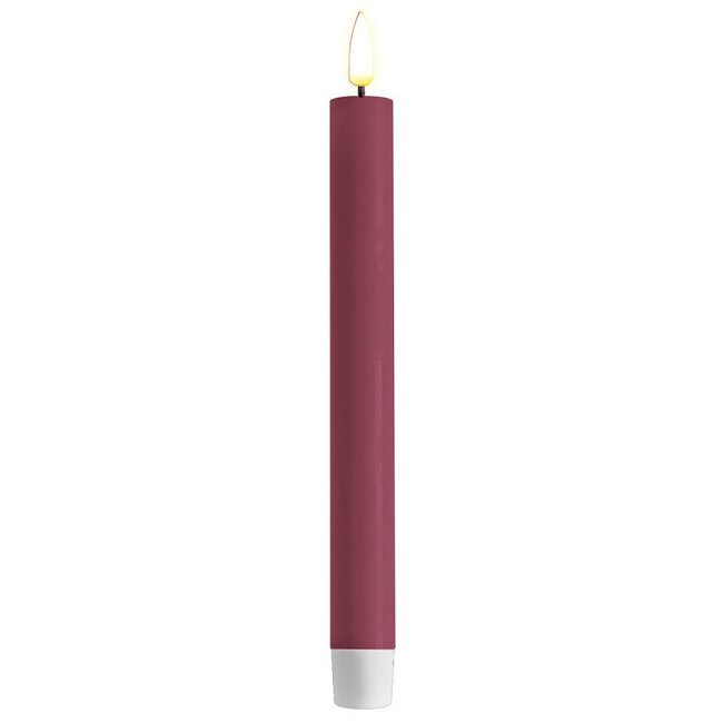 Deluxe Homeart Magenta LED Dinner Candle 2 stuks Ø9.2,2 x 24 cm