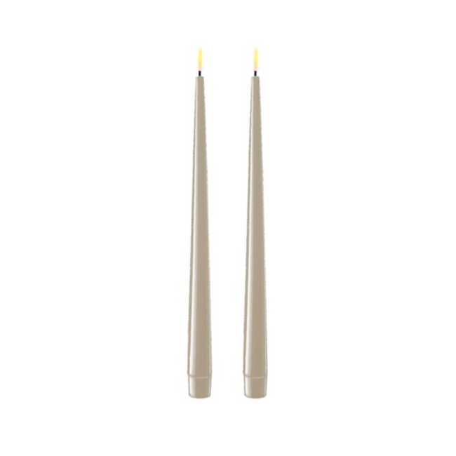 Deluxe Homeart Sand LED Shiny Dinner Candle Ø2,2x28 cm 2 pcs.