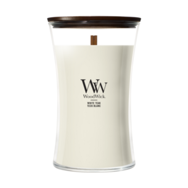 Woodwick White Teak Large Candle WoodWick© 130h.