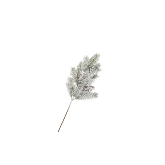 Silk Pine with Cone and snow 48 cm