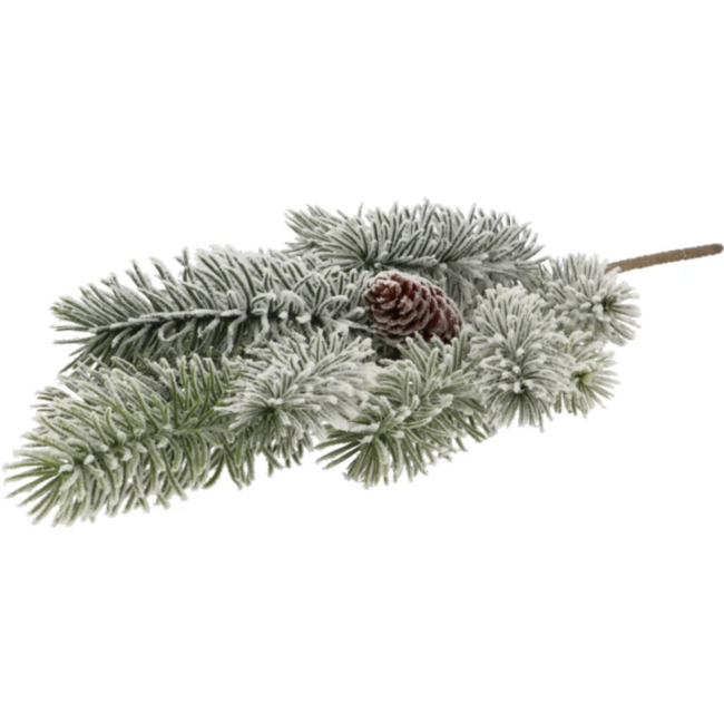 Silk Pine with Cone and snow 48 cm