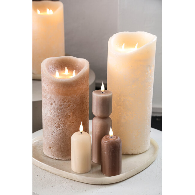 PTMD Led Light candle New Rustic beige movable flame S
