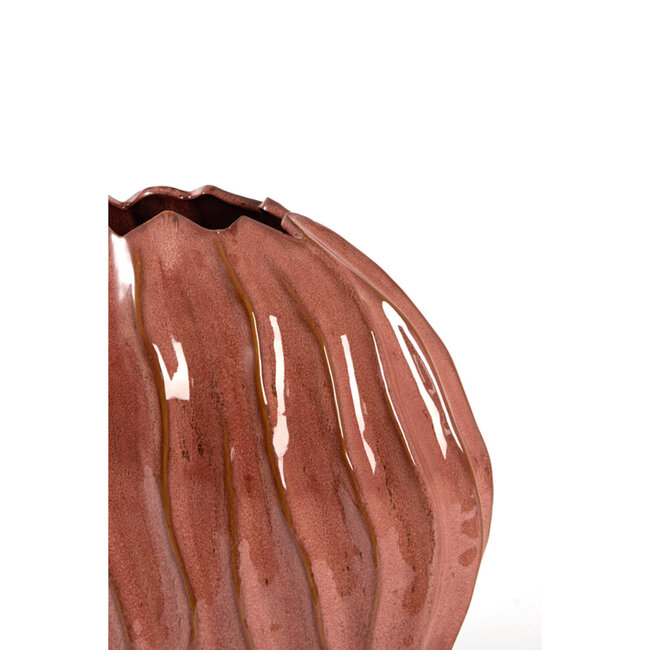 Light & Living Vaas deco 25x14x27 cm PODURI keramiek donker roze