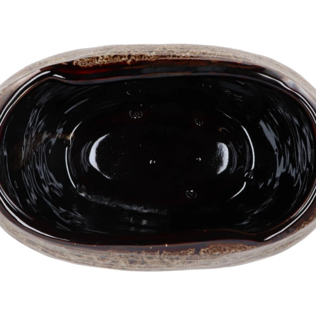 DANA BROWN CAT EYE VASE 26X18X27CM