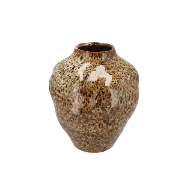 Dana Decoratieve Vaas Bubble XL – Brown Cat Eye Ø30x35cm