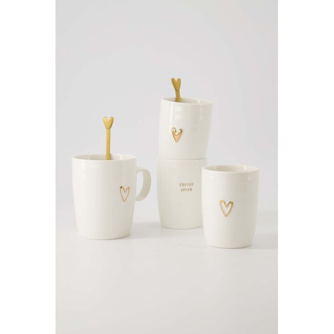Zusss Coffee mok hart lijn wit goud