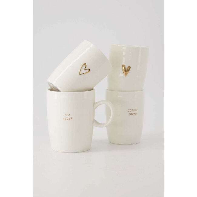 Zusss Coffee mok hart lijn wit goud