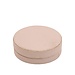 PTMD Delcia Ronde Onderzetters met Doosje – S/6 – Beige Vegan Leer