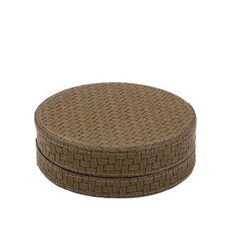 PTMD PTMD Delcia Ronde Onderzetters met Doosje – S/6 – Groen Vegan Leer
