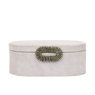 PTMD Hazael Beige suede box gold handle oval L
