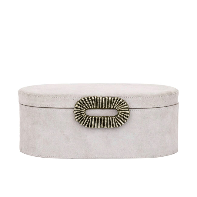 PTMD Hazael Beige suede box gold handle oval L