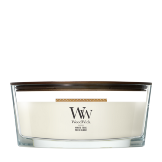 Woodwick White Teak Ellipse WoodWick© HearthWick Flame© 50h Woodwick White Teak Ellipse WoodWick© HearthWick Flame© 50h