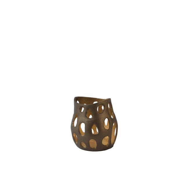 Light & Living Theelicht Ø10x10 cm SARANI mat bruin-brons goud