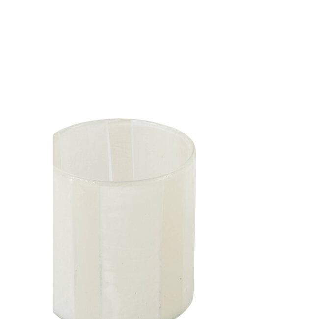 Light & Living Theelicht Ø8x9 cm DRINO glas transparant+crème+beige
