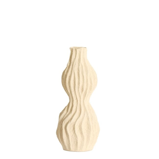 Light & Living Vaas deco 16,5x15,5x39 cm VANIA keramiek crème