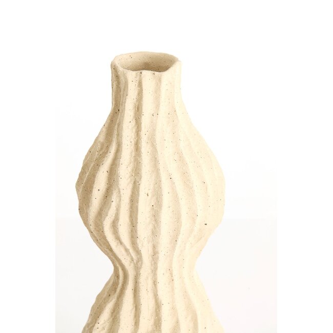Light & Living Vaas deco 16,5x15,5x39 cm VANIA keramiek crème