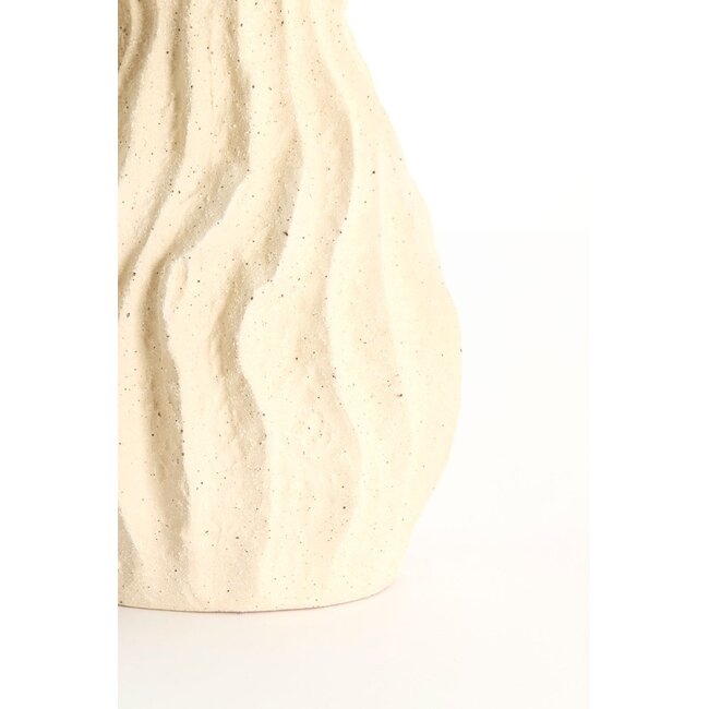 Light & Living Vaas deco 16,5x15,5x39 cm VANIA keramiek crème