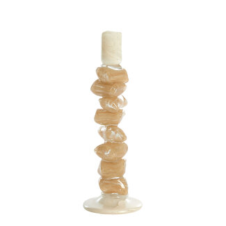 Light & Living Kandelaar Ø11,5x35 cm ESTINA crème+bruin Light & Living Kandelaar Ø11,5x35 cm ESTINA crème+bruin