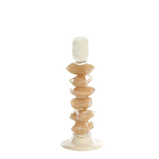 Light & Living Kandelaar Ø11,5x29,5 cm ESTINA crème+bruin Light & Living Kandelaar Ø11,5x29,5 cm ESTINA crème+bruin