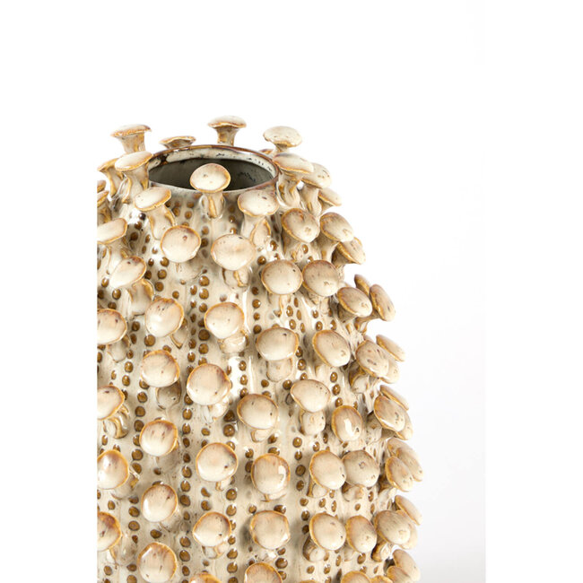 Light & Living Vaas deco Ø16,5x21 cm RUNCU keramiek crème zand