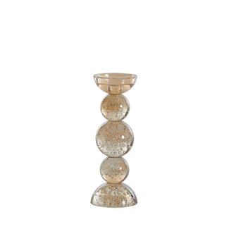 Light & Living Kaarsenhouder Ø10x26,5 cm ITINGA glas bubbel amber Light & Living Kaarsenhouder Ø10x26,5 cm ITINGA glas bubbel amber