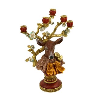 Werner Voß Candle holder deer flowers - 5 arms Werner Voß Candle holder deer flowers - 5 arms