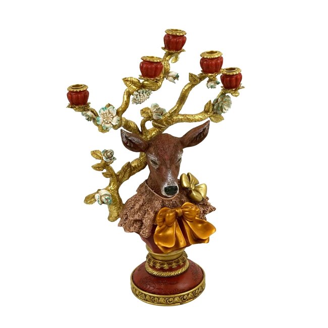 Werner Voß Candle holder deer flowers - 5 arms