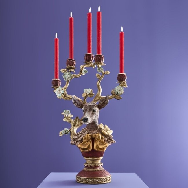 Werner Voß Candle holder deer flowers - 5 arms