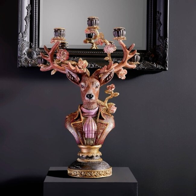 Werner Voß Candle holder deer flowers - 5 arms