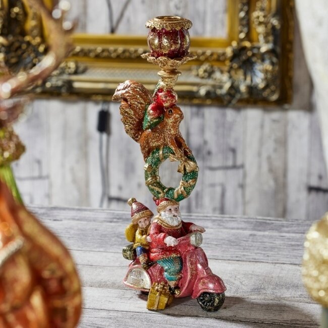 Werner Voß X-Mas Candle Holder Santa on Scooter