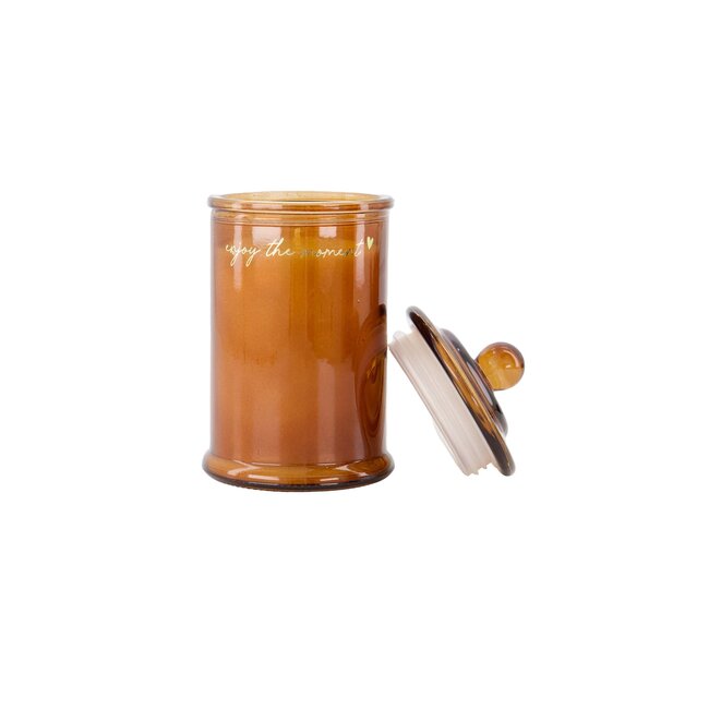 Zusss Geurkaars glas met deksel enjoy the moment