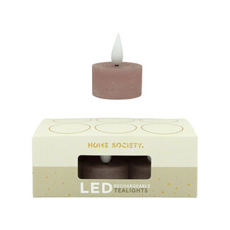 Home Society LED Dusty Rose Tealight Candles Core Recharge Set 6 LED Home Society LED Dusty Rose Tealight Candles Core Recharge Set 6 LED