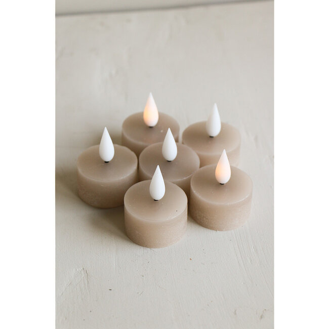 Home Society LED Dusty Rose Tealight Candles Core Recharge Set 6 LED