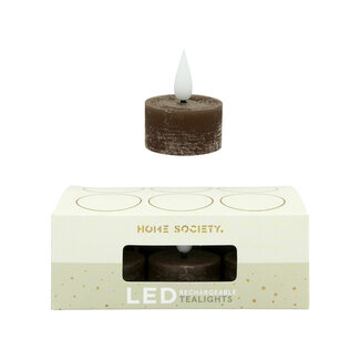 Home Society LED Dark Brown Tealight Candles Core Recharge Set 6 LED Home Society LED Dark Brown Tealight Candles Core Recharge Set 6 LED