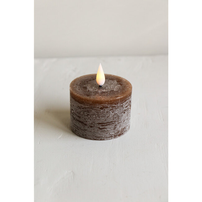 Home Society LED Mini Pillar Dark Brown Candles Core Recharge Set 2 LED