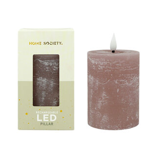 Home Society LED Pillar Dusty Rose Candle Core Recharge LED Home Society LED Pillar Dusty Rose Candle Core Recharge LED