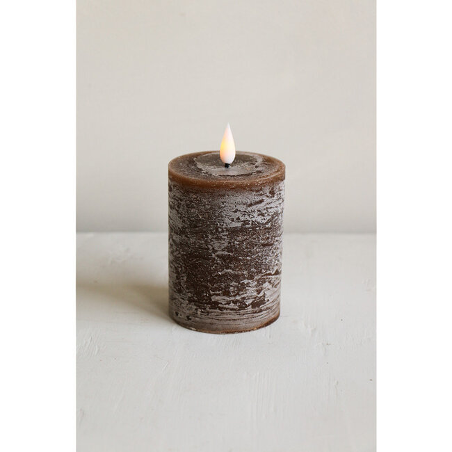 Home Society LED Pillar Dark Brown Candle Core Recharge LED