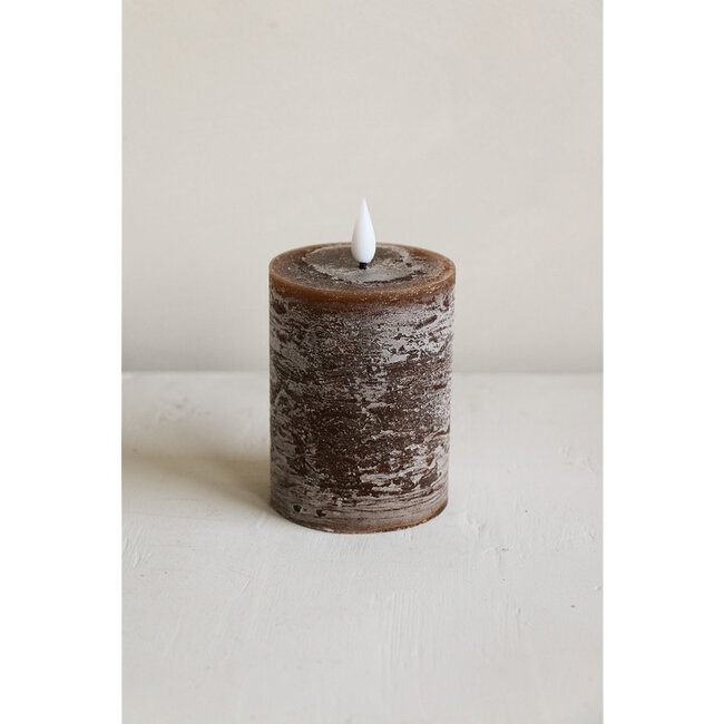 Home Society LED Pillar Dark Brown Candle Core Recharge LED