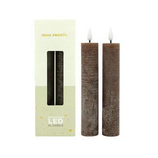 Home Society LED Dark Brown Dinner Candles XL Core Recharge Set 2 Home Society LED Dark Brown Dinner Candles XL Core Recharge Set 2