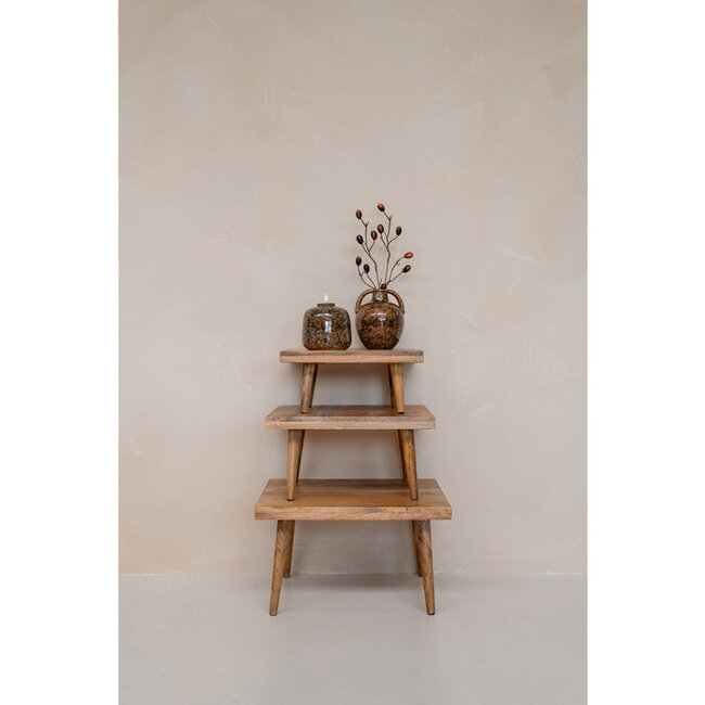 Home Society Tafel Banho Bruin Set van  3