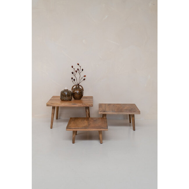 Home Society Tafel Banho Bruin Set van  3