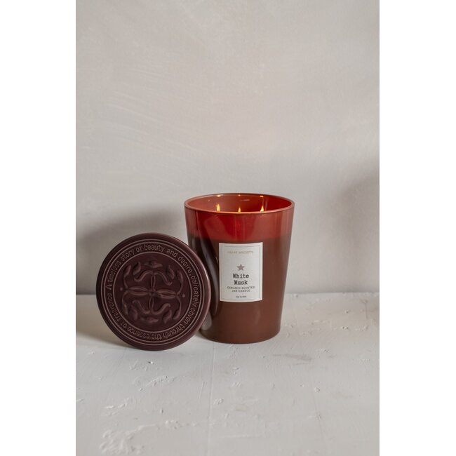Home Society Scented Candle Jar White Musk S