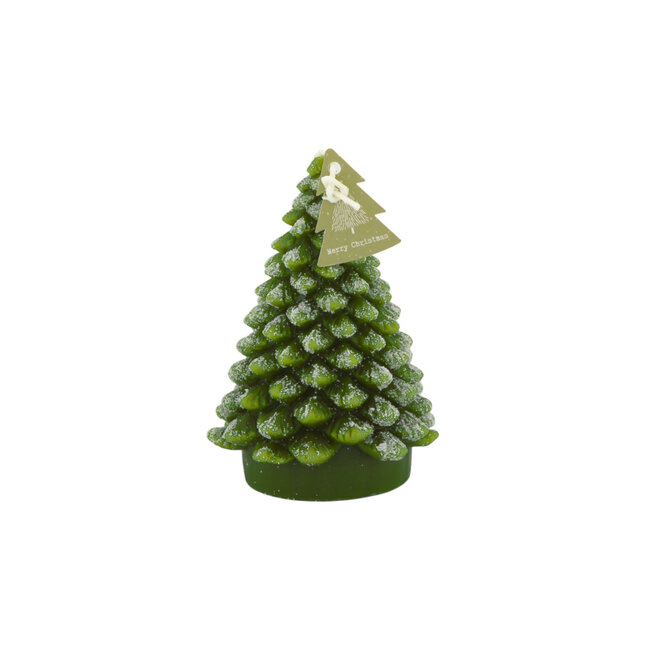 Home Society Deco Candle Tree Snow S Groen