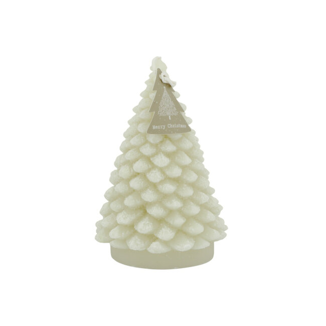 Home Society Deco Candle Tree Snow M Gebroken Wit