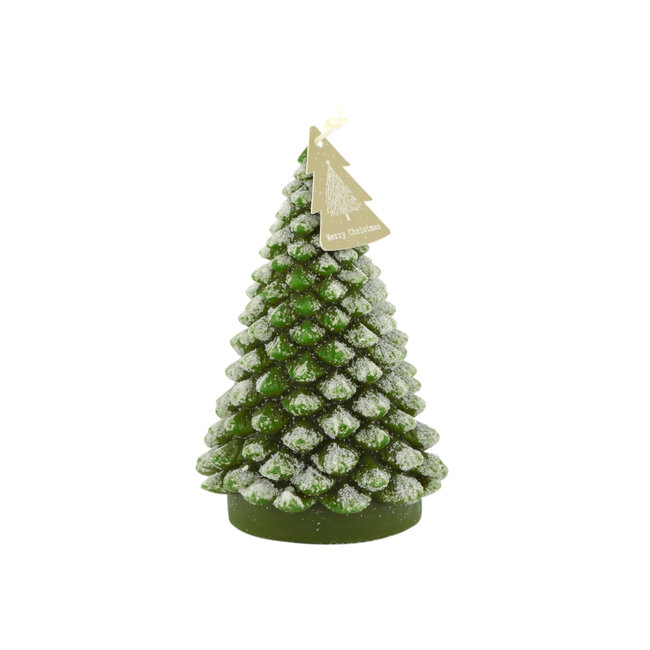 Home Society Deco Candle Tree Snow M Groen